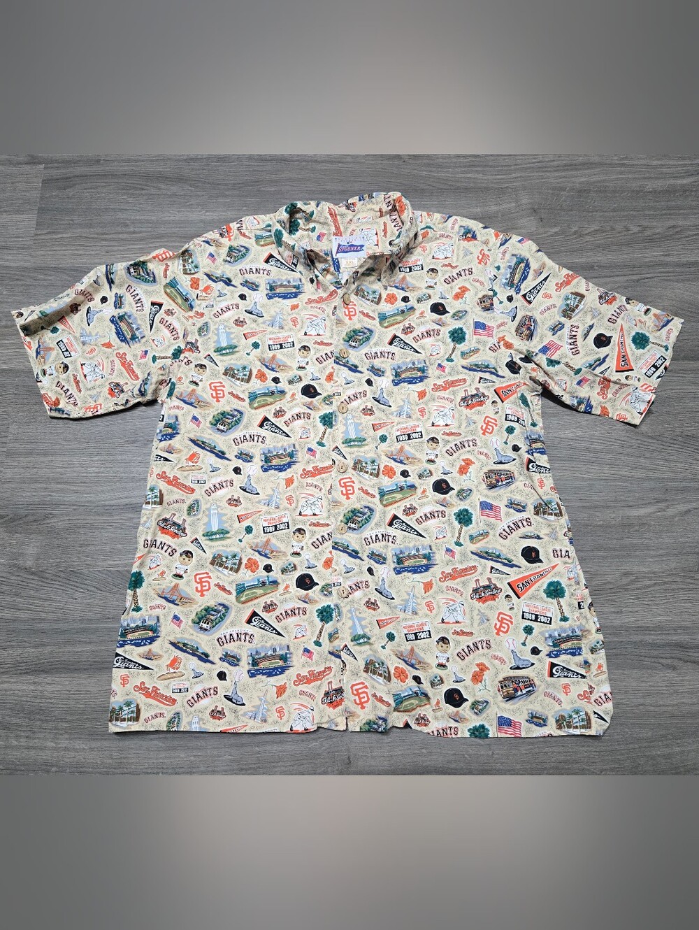 Vtg Reyn Spooner X MLB Mens Button Down T Shirt Size XXL